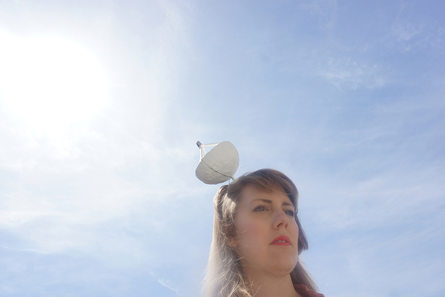 The Woman on the Beach, Sattelite Headpiece 2018 <br>papier-mâché, acrylic